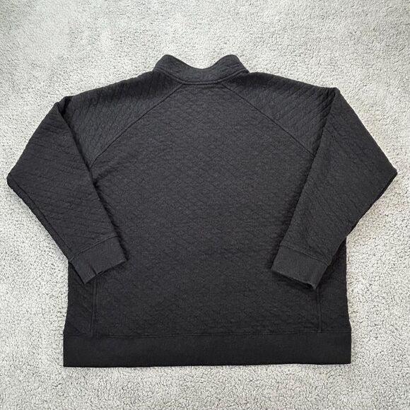 Eddie Bauer Sweater Men's 2XL Dark Gray Quilted 1/4 Snap Pullover Outdoor Hiking - Picture 2 of 10